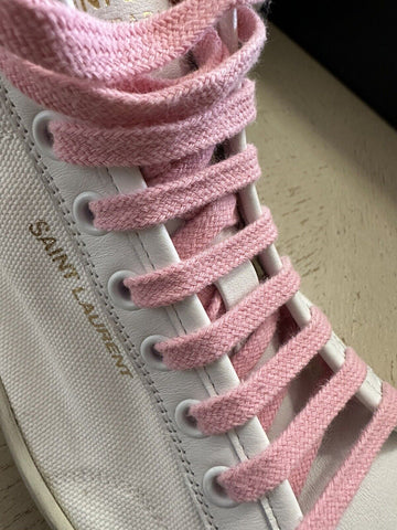 NIB $ 625 Saint Laurent Herren Mid Top Sneakers Schuhe Weiß 8,5 US/41,5 Eu 671523