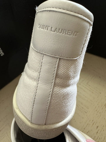 NIB $ 625 Saint Laurent Herren Mid Top Sneakers Schuhe Weiß 8,5 US/41,5 Eu 671523
