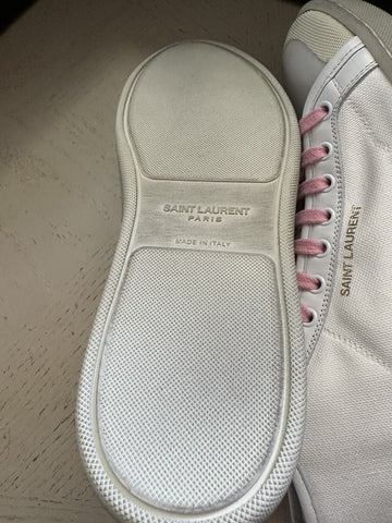 NIB $ 625 Saint Laurent Herren Mid Top Sneakers Schuhe Weiß 8,5 US/41,5 Eu 671523