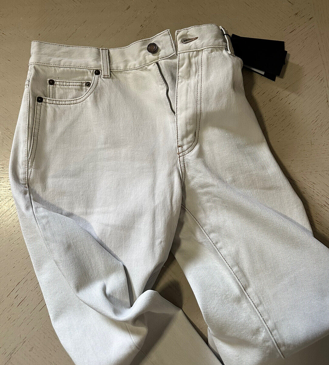 NWT $850 Saint Laurent Men’s Jeans Carrot Pants Gray Off White 32 US Italy