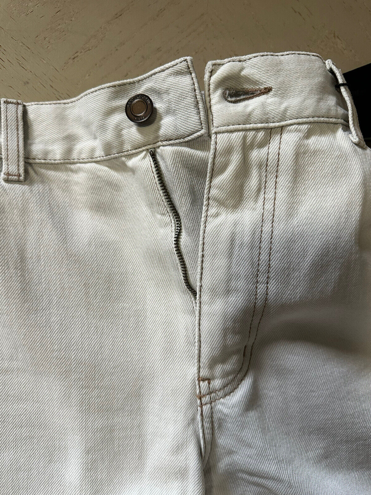 NWT $850 Мужские джинсы Saint Laurent Брюки-морковки Серые с белым 32 США Италия