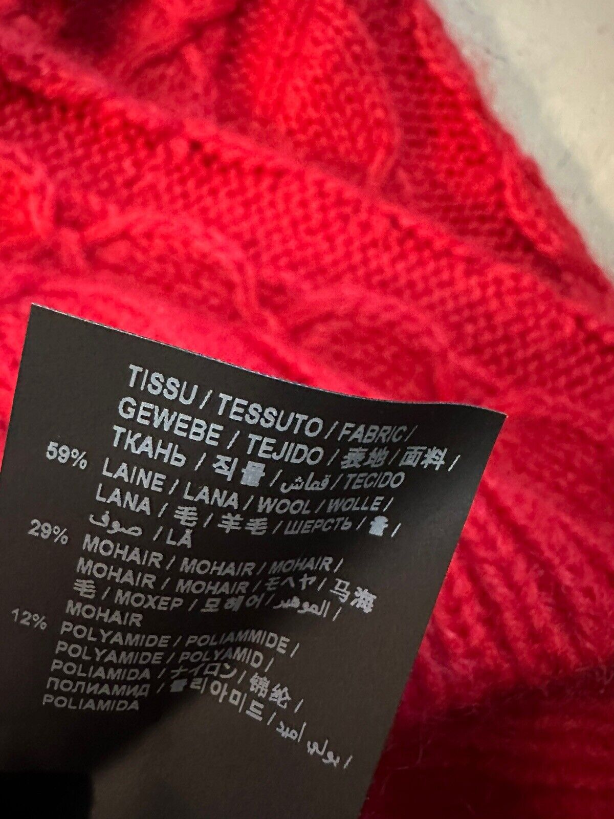 Neu mit Etikett: 1190 $ Saint Laurent Herrenpullover mit Rundhalsausschnitt, Rot, Größe S, Italien