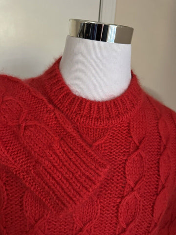 NWT $1190 Saint Laurent Мужской свитер с круглым вырезом красный, размер S, Италия