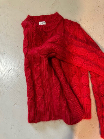NWT $1190 Saint Laurent Мужской свитер с круглым вырезом красный, размер S, Италия