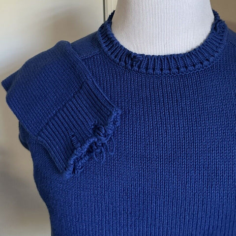 NWT $890 Мужской свитер с круглым вырезом Saint Laurent синий, размер XL, Италия