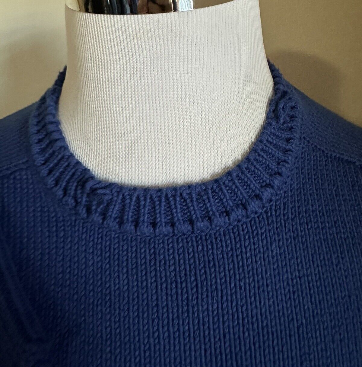 NWT $890 Saint Laurent Men’s Crewneck Sweater Blue Size XL Italy