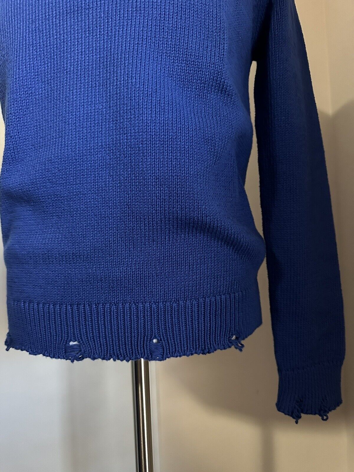 NWT $890 Мужской свитер с круглым вырезом Saint Laurent синий, размер XL, Италия