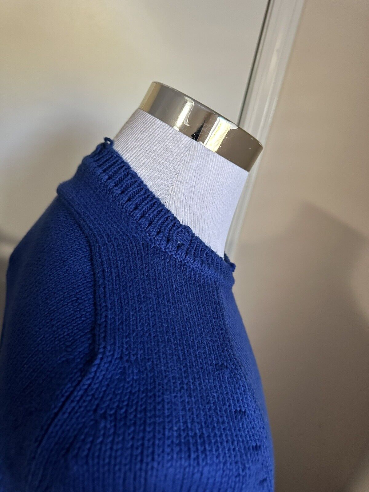 Neu mit Etikett: 890 $ Saint Laurent Herrenpullover mit Rundhalsausschnitt, Blau, Größe XL, Italien