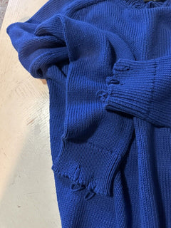 NWT $890 Мужской свитер с круглым вырезом Saint Laurent синий, размер XL, Италия