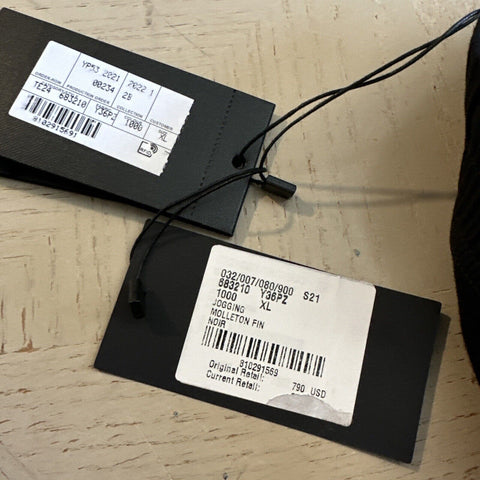 Neue 790 $ Saint Laurent Herren-Jogginghose aus Baumwolle mit Kordelzug, Schwarz, Größe XL