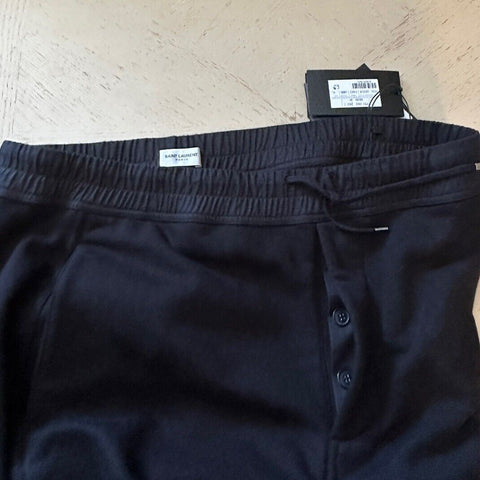 Neue 790 $ Saint Laurent Herren-Jogginghose aus Baumwolle mit Kordelzug, Schwarz, Größe XL