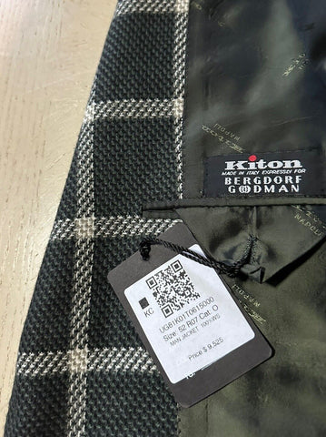 Neu mit Etikett: 9525 $ Kiton Herren-Kaschmir-Sportmantel, Blazer, Jacke, Grün, 42 US/52 Eu, Italien