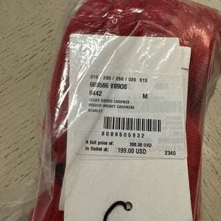 NWT $390 Bottega Veneta Ribbed Cashmere Socks Color Red Size M Italy