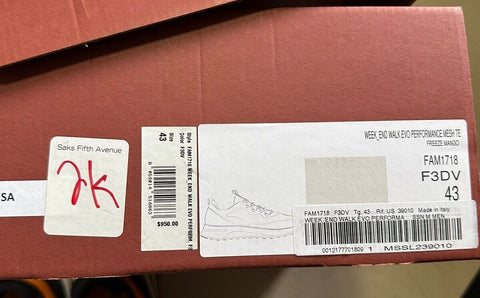 NIB $950 Loro Piana Week End Walk Performance Mesh Sneakers Weiß/Or. 10 US/43 E