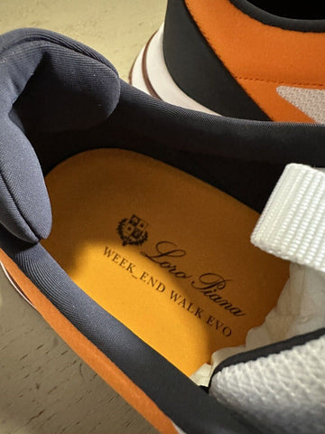 NIB $950 Loro Piana Week End Walk Performance Mesh Sneakers Weiß/Or. 10 US/43 E
