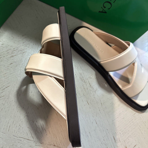 NIB $760 Bottega Veneta Men Vienna Calf Leather Sandal Ivory 9 US/42 Eu