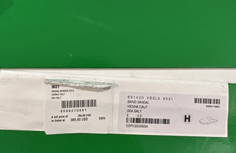 NIB $760 Bottega Veneta Men Vienna Calf Leather Sandal Ivory 12 US/45 Eu