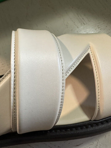 NIB $760 Bottega Veneta Men Vienna Calf Leather Sandal Ivory 12 US/45 Eu