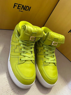 NIB $1150 Fendi Women’s Match High-top Sneakers Green 8 US/38 Eu