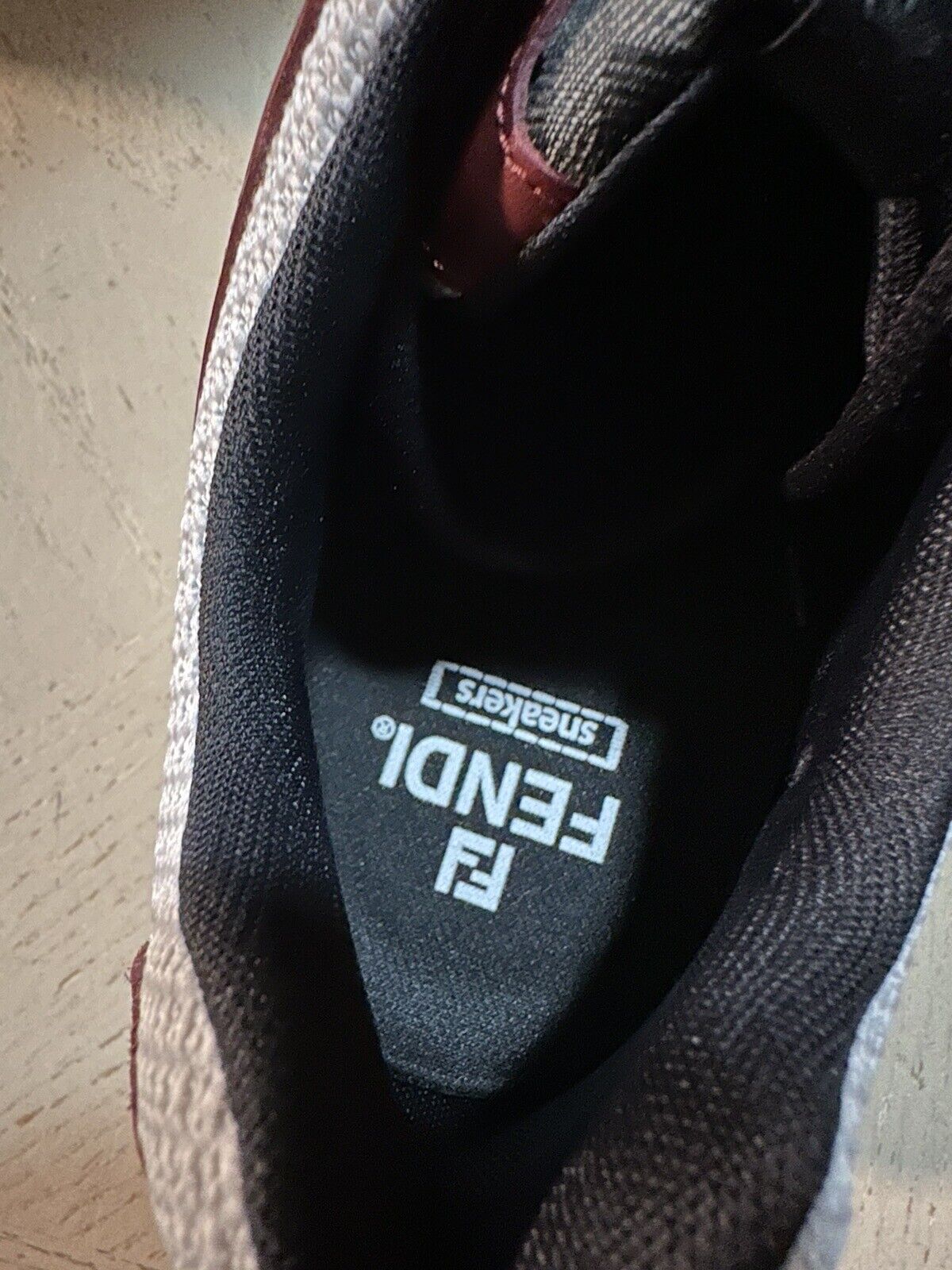 Мужские спортивные кроссовки Fendi с логотипом FF, бордовый цвет 10 США/9 Великобритания, NIB $1100
