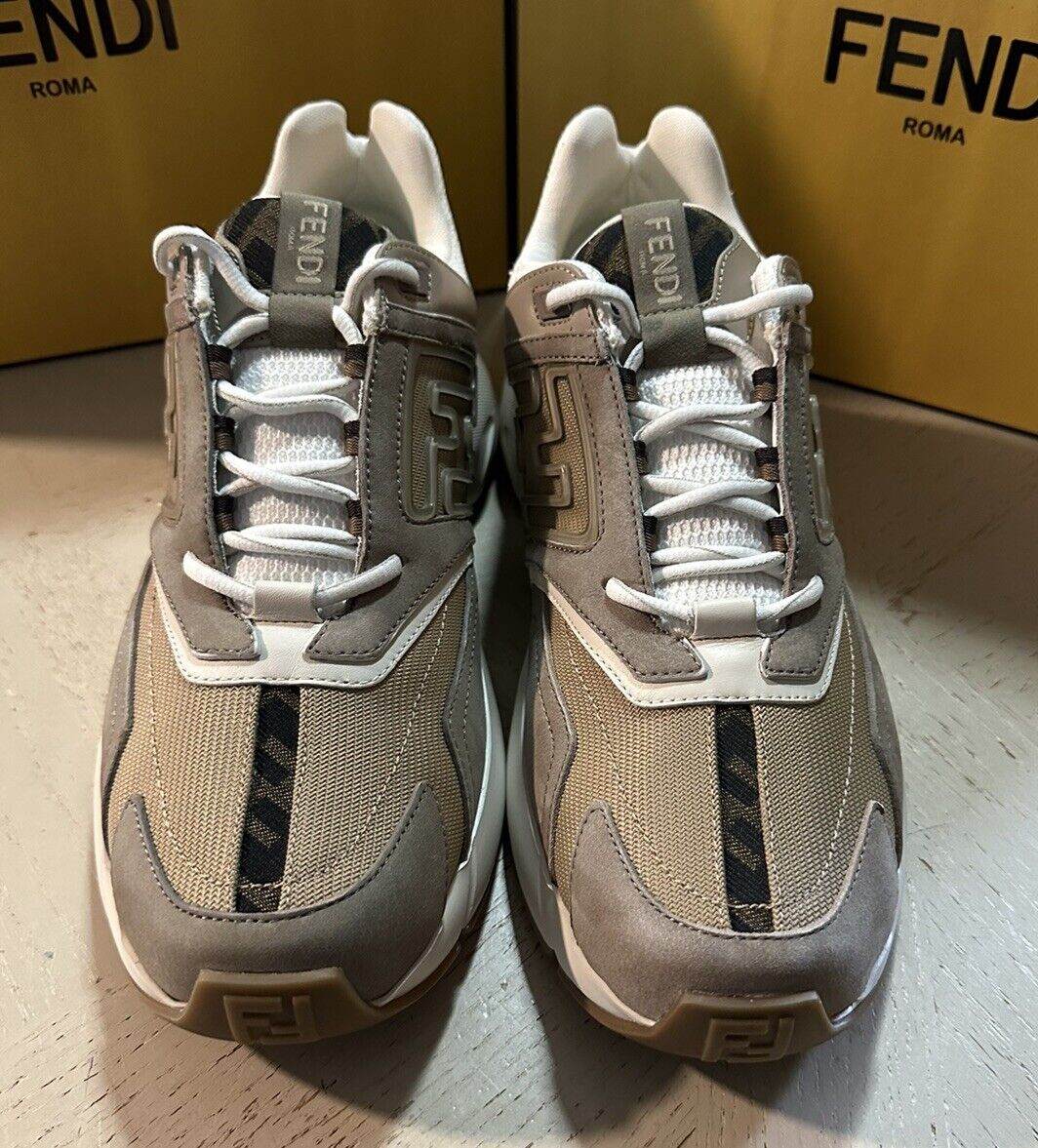 NIB $1100 Fendi Men FF Logo Athletic Sneakers Gray 12 US/11 UK