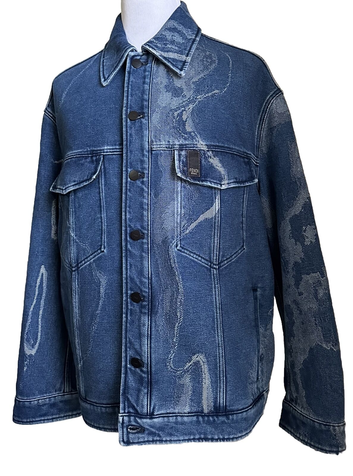 Мужская джинсовая куртка оверсайз Moonlight Fendi 42 US/52 Ita FW1131, NWT 1950 долларов США