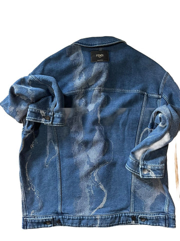 NWT $1950 Fendi Mens Oversized Moonlight Denim Jacket 42 US/52 Ita FW1131