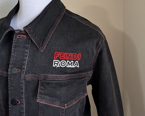 NWT $1980 Fendi Men’s Denim Jacket Black 42 US/52 Ita FW0428
