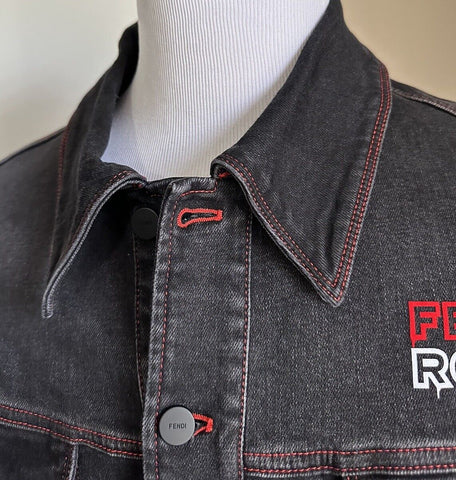 NWT $1980 Fendi Men’s Denim Jacket Black 42 US/52 Ita FW0428
