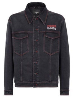 NWT $1980 Fendi Men’s Denim Jacket Black 44 US/54 Ita FW0428