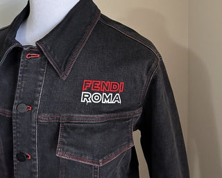 NWT $1980 Fendi Men’s Denim Jacket Black 44 US/54 Ita FW0428