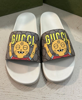 Мужские сандалии NIB Gucci с логотипом GG, бежевые, 15, США/14, Великобритания