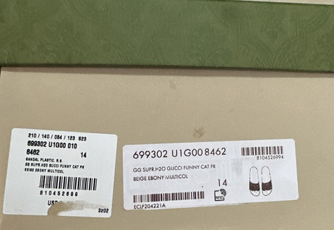 Мужские сандалии NIB Gucci с логотипом GG, бежевые, 15, США/14, Великобритания