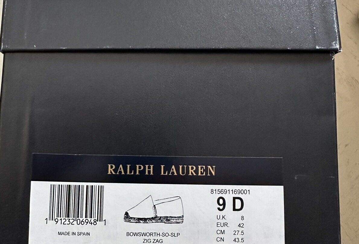 New Ralph Lauren Purple Label Men Espadrille Shoes Black 9 US/39 Eu