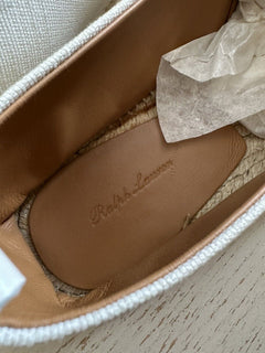 Новые мужские эспадрильи Ralph Lauren Purple Label кремового цвета 8,5 США/38,5 ЕС