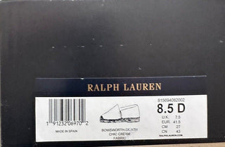 Новые мужские эспадрильи Ralph Lauren Purple Label кремового цвета 8,5 США/38,5 ЕС