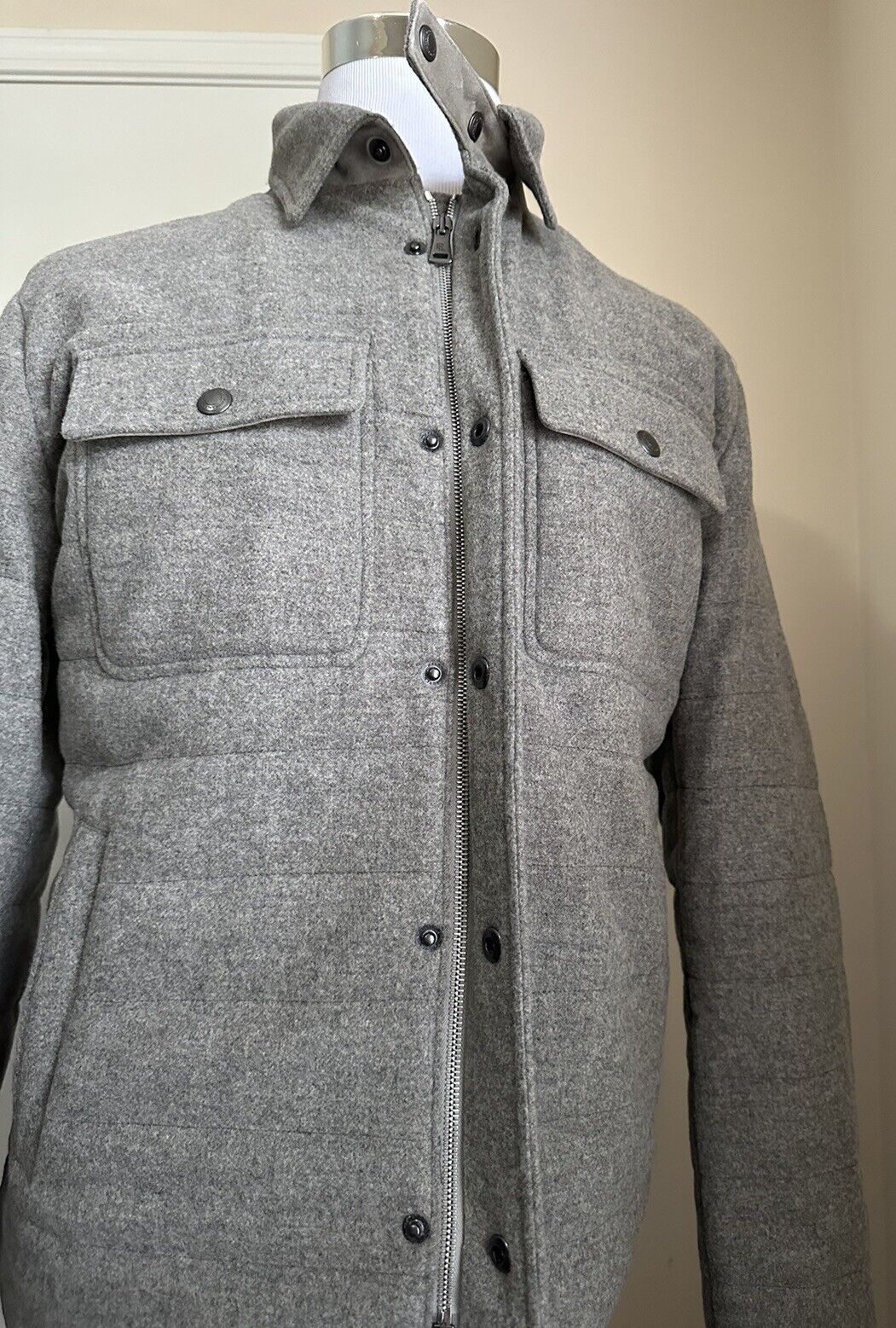 New $1995 Ralph Lauren Purple Label Men Jacket Coat Shirt Gray Size XL