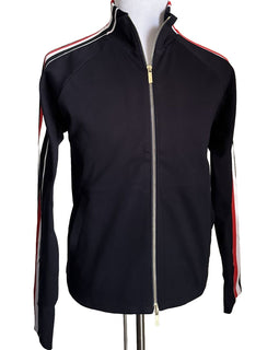 NWT $1150 Thom Browne Мужская куртка с полосками по бокам Черная спортивная куртка на молнии 2 (M)