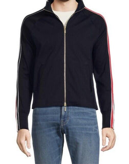 NWT $1150 Thom Browne Мужская куртка с полосками по бокам Черная спортивная куртка на молнии 2 (M)