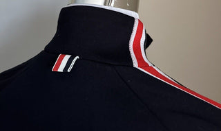 NWT $1150 Thom Browne Мужская куртка с полосками по бокам Черная спортивная куртка на молнии 2 (M)