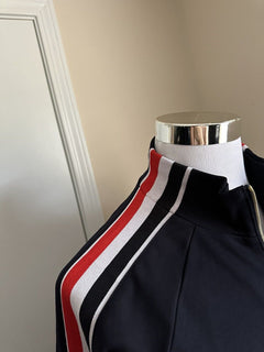 NWT $1150 Thom Browne Мужская куртка с полосками по бокам Черная спортивная куртка на молнии 2 (M)