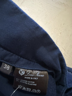 New $725 Loro Piana Derrien Cotton Blend Casual Pants DK Blue 38/4 Italy