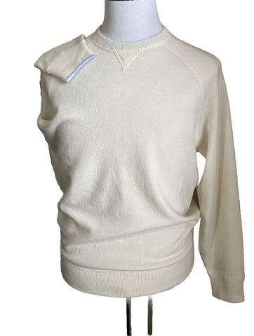 New $2395 Brunello Cucinelli Men’s Cashmere Crewneck Sweater Cream 48 Eu ( M )
