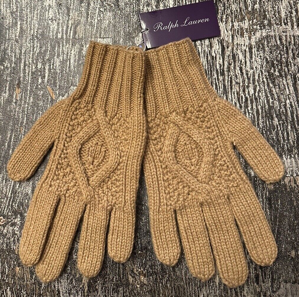 NWT $595 Ralph Lauren Purple Label Men’s Cashmere Gloves Brown One Size