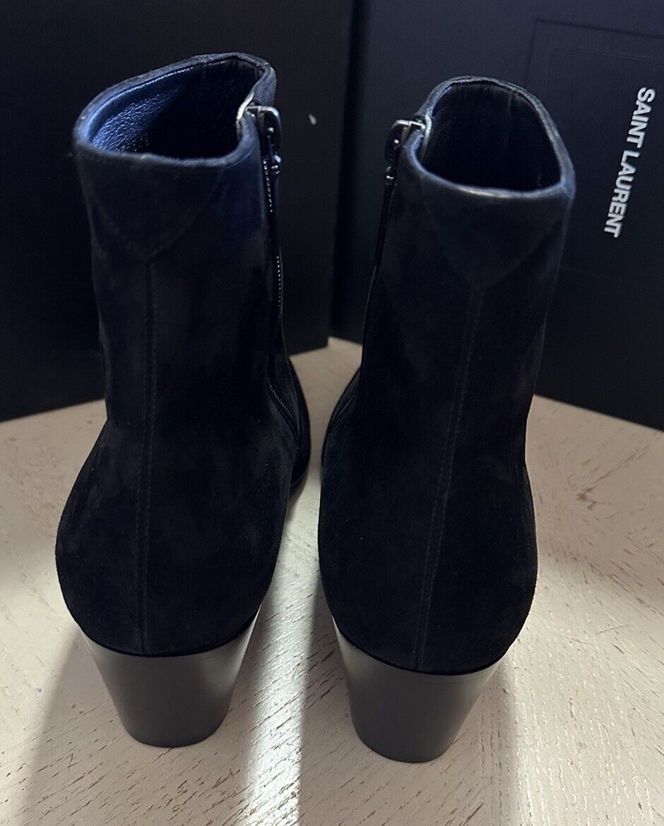 NIB $1095 Saint Laurent Men Lukas Suede Boots Shoes Black 11.5 US/44.5 Eu 667620