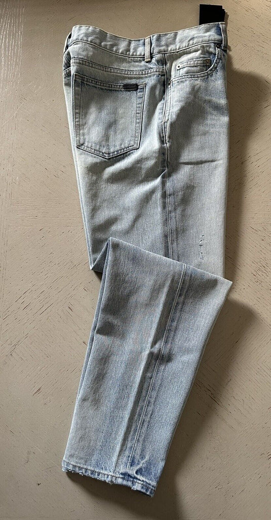 NWT $790 Saint Laurent Men’s Jeans Carrot Pants LT Blue 32 US Italy