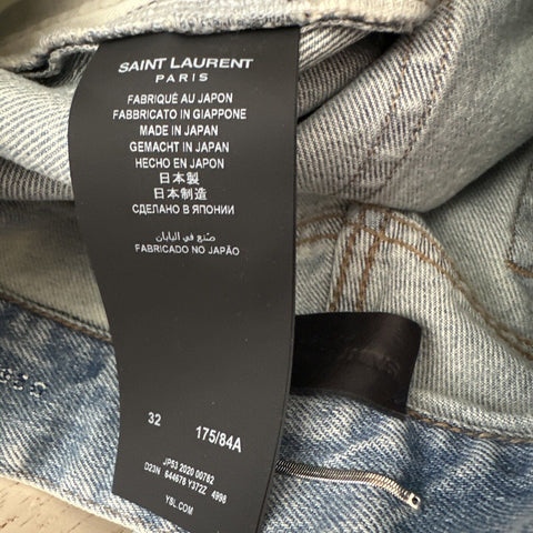 NWT $790 Saint Laurent Men’s Jeans Carrot Pants LT Blue 32 US Italy
