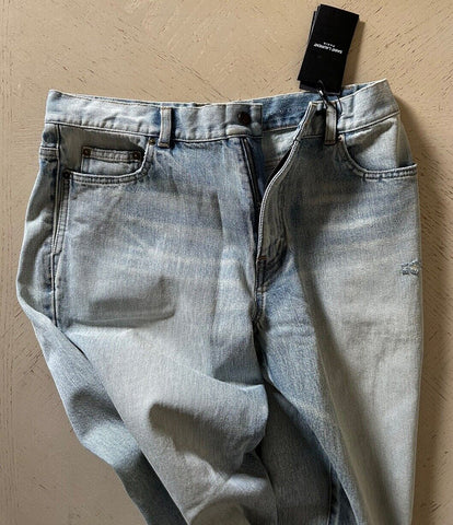 NWT $790 Saint Laurent Men’s Jeans Carrot Pants LT Blue 32 US Italy