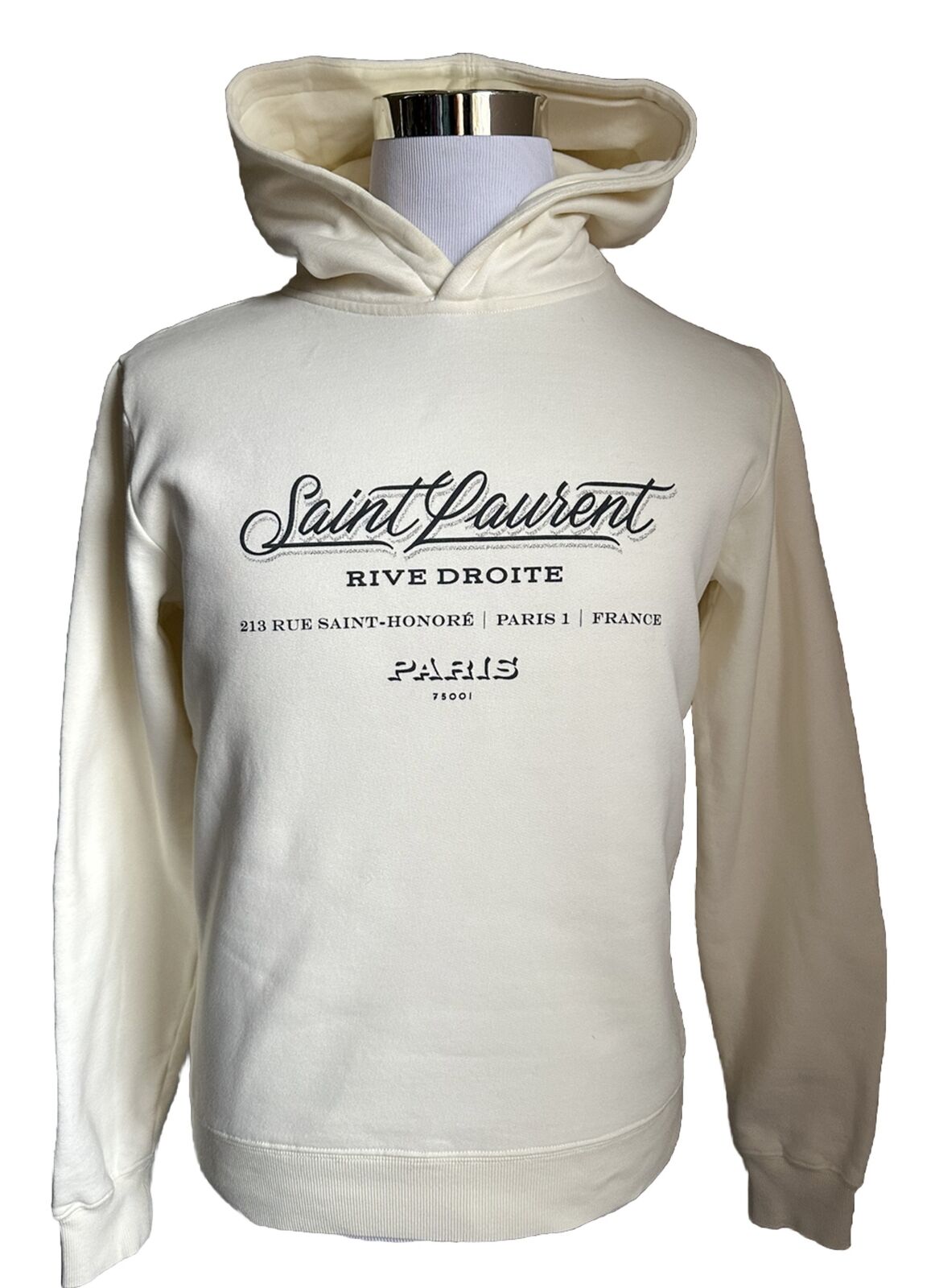 NWT Saint Laurent Paris City hoodie Pullover Off White Size M France