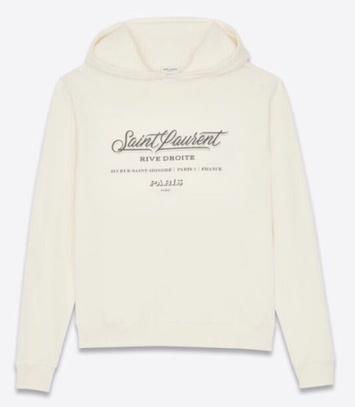 NWT Saint Laurent Paris City hoodie Pullover Off White Size M France